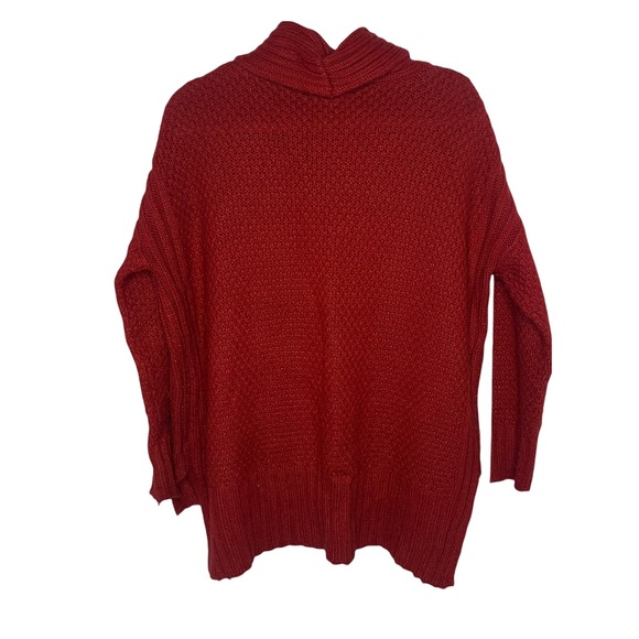 JENNIFER LOPEZ Red Oversized Cowl Neck Sweater XS - Picture 3 of 7